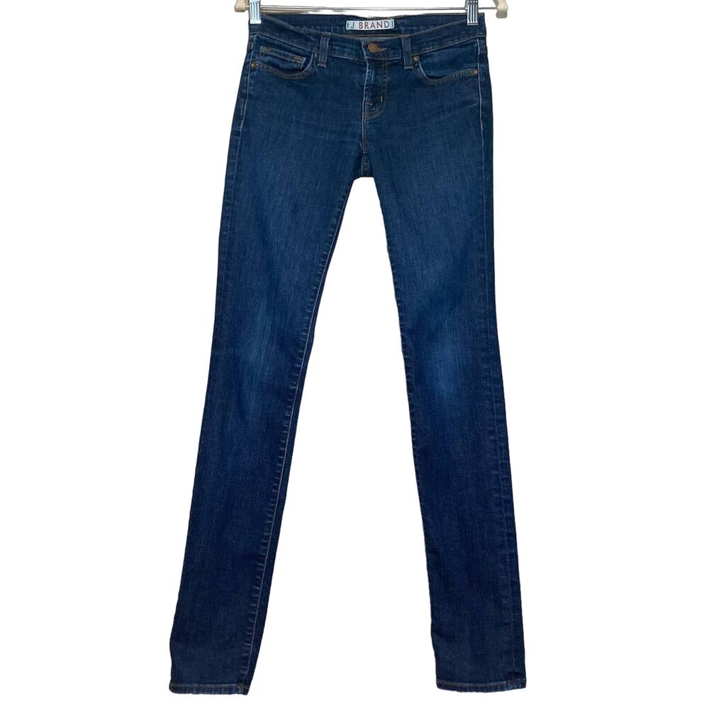 J Brand Pencil Leg Lengthening Skinny Jeans In Pure Blue Low Rise Denim Size 26